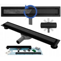 Трап для душа REA NEO PRO BLACK 2в1 чорний 100 см REA-G8909