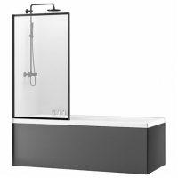 Шторка для ванни REA LAGOS FIX BLACK 80 см REA-K7390