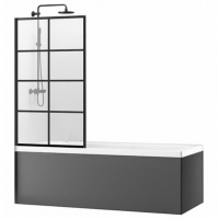 Шторка для ванни REA LAGOS-1 BLACK 80 см рухлива REA-K4570